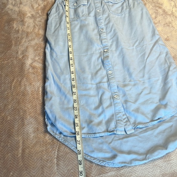 100% Tencel Soft Light Blue Sleeveless Shirt Dress 11-12y - Picture 4 of 8